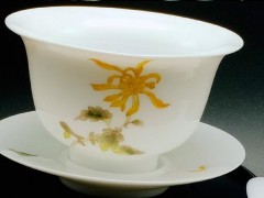 大神手绘玉泥盖碗